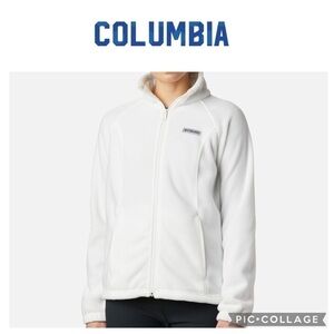 Columbia Women Benton Springs Full Zip Fleece Jacket Off white size M